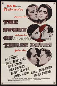 7z821 STORY OF THREE LOVES 1sh R67 how did Rita Hayworth's relationship lead to murder?