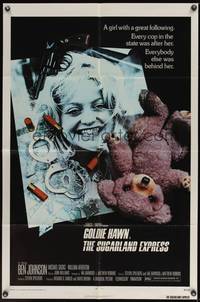 7z837 SUGARLAND EXPRESS 1sh '74 Steven Spielberg, every cop in the state is after Goldie Hawn!
