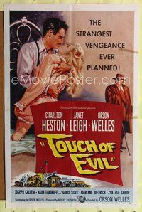 7z001 TOUCH OF EVIL 1sh '58 art of Orson Welles, Charlton Heston & Janet Leigh by Bob Tollen!