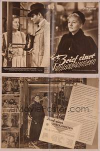 8a202 LETTER FROM AN UNKNOWN WOMAN German program '48 different images of Joan Fontaine & Jourdan!