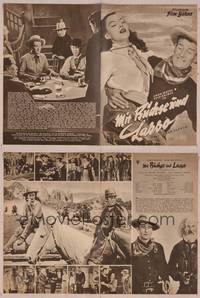 8a221 TALL IN THE SADDLE German program '49 different images of John Wayne & pretty Ella Raines!