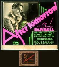 8a077 AFTER TOMORROW glass slide '32 romantic close up of Charles Farrell & Marian Nixon!