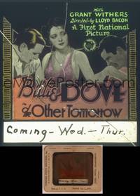 8a103 OTHER TOMORROW glass slide '30 sexy Billie Dove between Kenneth Thomson & Grant Withers!