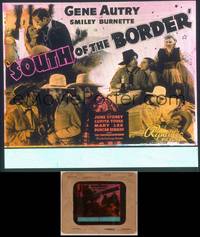 8a117 SOUTH OF THE BORDER glass slide '39 many images of Gene Autry & Smiley Burnette!