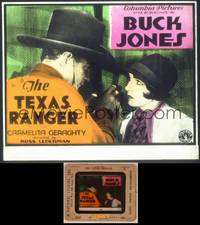 8a121 TEXAS RANGER style A glass slide '31 close up of cowboy Buck Jones & Carmelita Geraghty!
