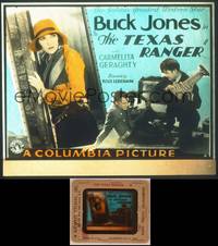 8a122 TEXAS RANGER style B glass slide '31 close up of cowboy Buck Jones & Carmelita Geraghty!