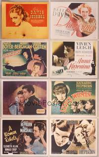8a014 LOT OF 8 FEMALE STARS MASTERPRINTS IN SLEEVES REPRODUCTION LCs Davis, Hepburn, Leigh & more!