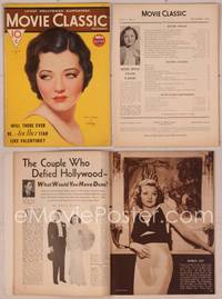 8a040 MOVIE CLASSIC magazine December 1933, art of sexy Sylvia Sidney by C.A. Rose!