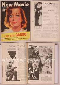 8a044 NEW MOVIE MAGAZINE magazine April 1934, portrait art of Joan Crawford by Clarke Moore!