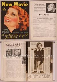 8a048 NEW MOVIE MAGAZINE magazine August 1934, cool art of Jeanette MacDonald by L.A. Gimpel!
