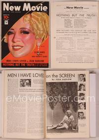 8a041 NEW MOVIE MAGAZINE magazine January 1934, headshot art of glamorous Mae West by Clarke Moore