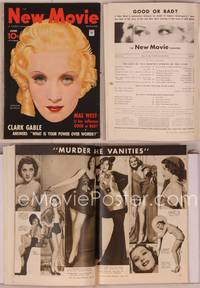 8a046 NEW MOVIE MAGAZINE magazine June 1934, art of blonde Marlene Dietrich by Clarke Moore!
