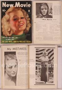 8a043 NEW MOVIE MAGAZINE magazine March 1934, art of pretty Lillian Harvey by Clarke Moore!