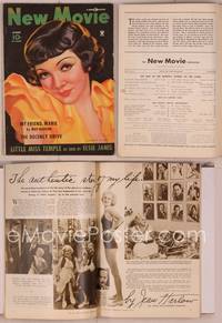 8a050 NEW MOVIE MAGAZINE magazine October 1934, wonderful art of pretty Claudette Colbert!