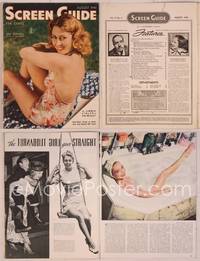 8a060 SCREEN GUIDE magazine August 1940, portrait of sexy Joan Blondell in swimsuit by Jack Albin!