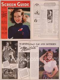 8a063 SCREEN GUIDE magazine November 1940, portrait of pretty Loretta Young in cool sweater!