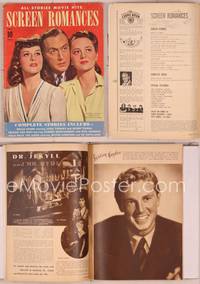 8a072 SCREEN ROMANCES magazine August 1941, Goddard, Boyer & DeHavilland from Hold Back the Dawn!