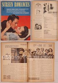 8a065 SCREEN ROMANCES magazine January 1941, great close up of Errol Flynn & Olivia de Havilland!
