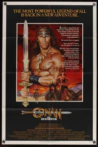 8b231 CONAN THE DESTROYER 1sh '84 Arnold Schwarzenegger is the most powerful legend of all!