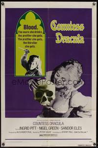 8b235 COUNTESS DRACULA 1sh '71 Hammer, Ingrid Pitt, the more she drinks, the thirstier she gets!