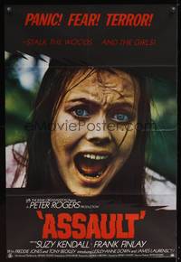 8b372 IN THE DEVIL'S GARDEN English 1sh '71 Suzy Kendall screams, terror stalks the woods, Assault