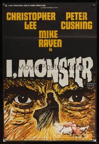 8b370 I, MONSTER English 1sh '71 Christopher Lee & Peter Cushing in a Dr. Jekyll & Mr. Hyde story!