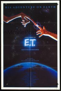 8b283 E.T. THE EXTRA TERRESTRIAL 1sh '83 Steven Spielberg classic, John Alvin art!
