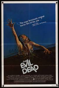 8b290 EVIL DEAD 1sh '82 Sam Raimi cult classic, best horror art of girl grabbed by zombie!