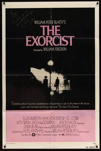 8b292 EXORCIST signed 1sh '74 by Linda Blair, William Friedkin horror classic!