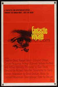 8b297 FANTASTIC VOYAGE 1sh '66 Raquel Welch journeys to the human brain, Richard Fleischer sci-fi!