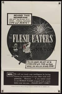 8b304 FLESH EATERS 1sh '64 behind this membrane you will be taken to a point between life & death!