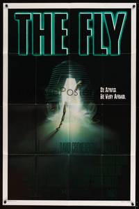 8b306 FLY  1sh '86 David Cronenberg, Jeff Goldblum, cool sci-fi art of telepod by Mahon!
