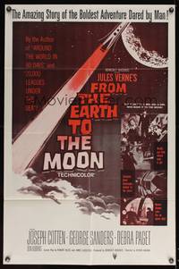 8b317 FROM THE EARTH TO THE MOON 1sh R60s Jules Verne's boldest adventure dared by man!