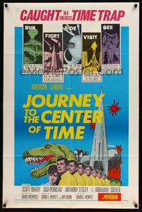 8b392 JOURNEY TO THE CENTER OF TIME 1sh '67 from the the valley of monsters in one million B.C.!