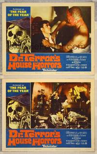 8b945 DR. TERROR'S HOUSE OF HORRORS 2 LCs '65 wacky masked man + band playing in destroyed room!