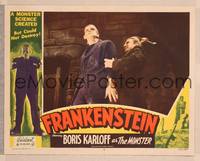 8b077 FRANKENSTEIN LC #5 R51 great close up of Edward Van Sloan attacking monster Boris Karloff!