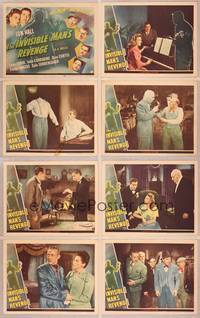 8b823 INVISIBLE MAN'S REVENGE 8 LCs '44 Jon Hall, H.G. Wells, two cool special effects scenes!