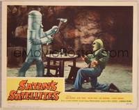 8b128 SATAN'S SATELLITES LC #4 '58 best c/u of costumed Judd Holdren fighting axe-wielding robot!