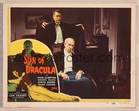 8b041 SON OF DRACULA  LC #6 R48 Lon Chaney Jr, standing with arms outstretched behind man in chair!