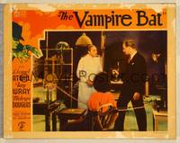 8b137 VAMPIRE BAT LC '33 Melvyn Douglas rescues Fay Wray from crazy Lionel Atwill!