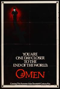 8b455 OMEN style A rare re-called teaser 1sh '76 You are one day closer to the end of the world!