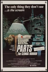 8b464 PARTS: THE CLONUS HORROR 1sh '78 science & nightmare, art of sexy girl on autopsy table!