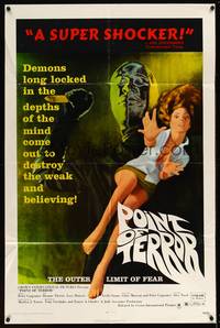 8b480 POINT OF TERROR 1sh '71 the outer limit of fear, great art of sexy girl & murderer w/knife!