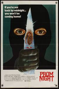 8b490 PROM NIGHT 1sh '80 Jamie Lee Curtis won't be coming home if she's not back by midnight!