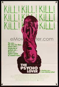 8b494 PSYCHO LOVER 1sh '70 voice drove him to perform brutal acts against women he wanted to love!