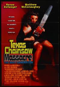 8b523 RETURN OF THE TEXAS CHAINSAW MASSACRE signed 1sh R96 by Matthew McConaughey, great image!