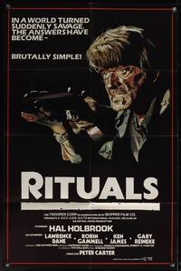 8b528 RITUALS 1sh '78 in a world turned suddenly savage, the answers have become brutally simple!