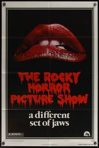 8b531 ROCKY HORROR PICTURE SHOW style A 1sh '75 classic c/u lips image, a different set of jaws!
