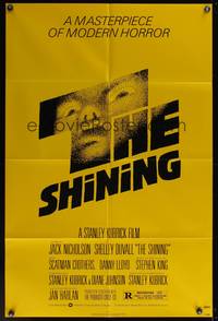 8b566 SHINING 1sh '80 Stephen King & Stanley Kubrick horror masterpiece, crazy Jack Nicholson!