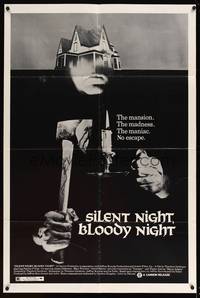 8b568 SILENT NIGHT BLOODY NIGHT 1sh '73 the mansion, the madness, the maniac, no escape!